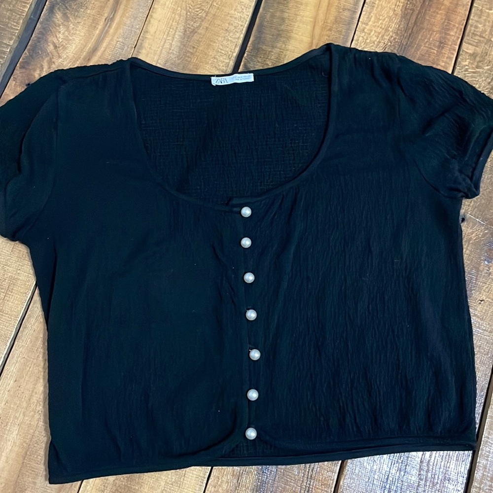 Zara black crop top